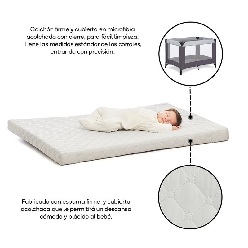 TORAL - Colchón colchoneta para corral cuna de bebe toral beige