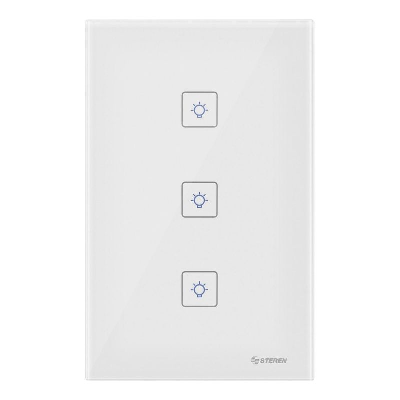 STEREN - Triple apagador/interruptor Wi-fi De Pared Con Botones Touch