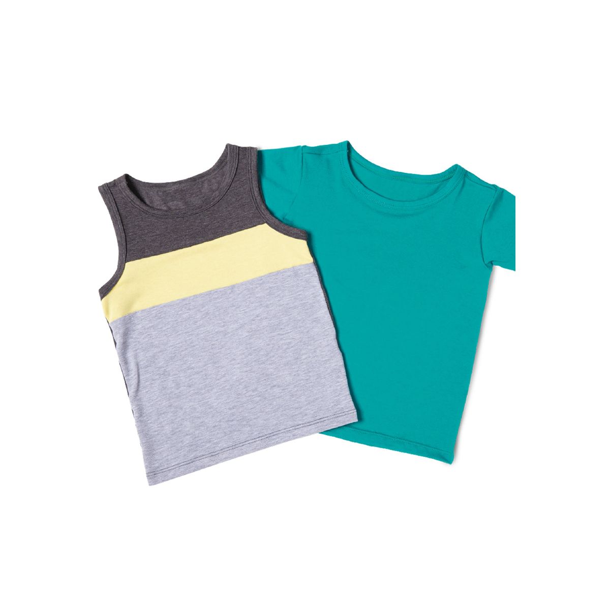 MARKETING PERSONAL - Camiseta Paq X2 Bebe Para Niño MP -Negro Cross - Verde Jade