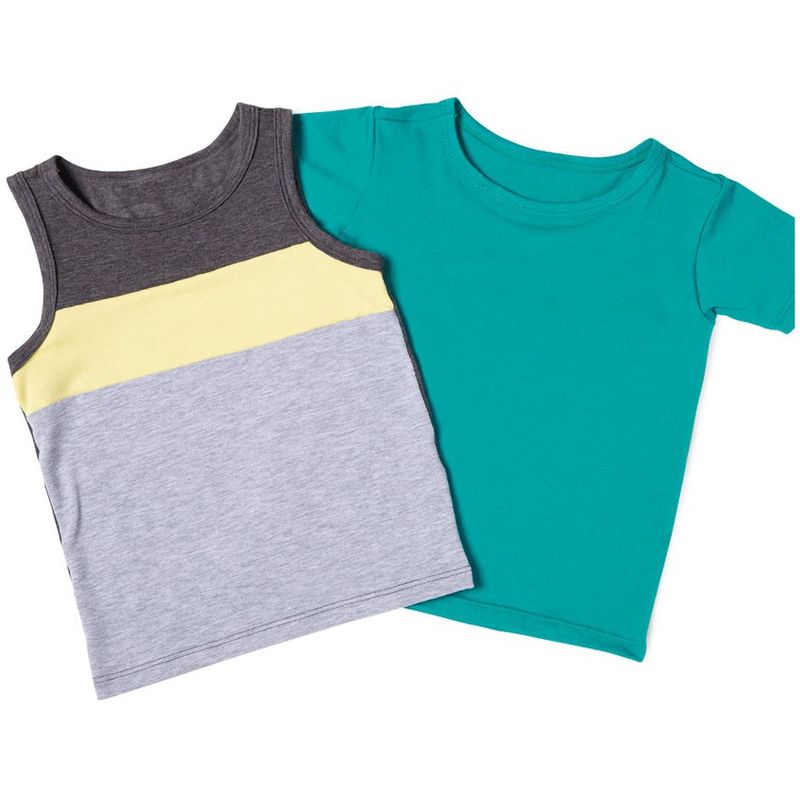 MARKETING PERSONAL - Camiseta Paq X2 Bebe Para Niño MP -Negro Cross - Verde Jade