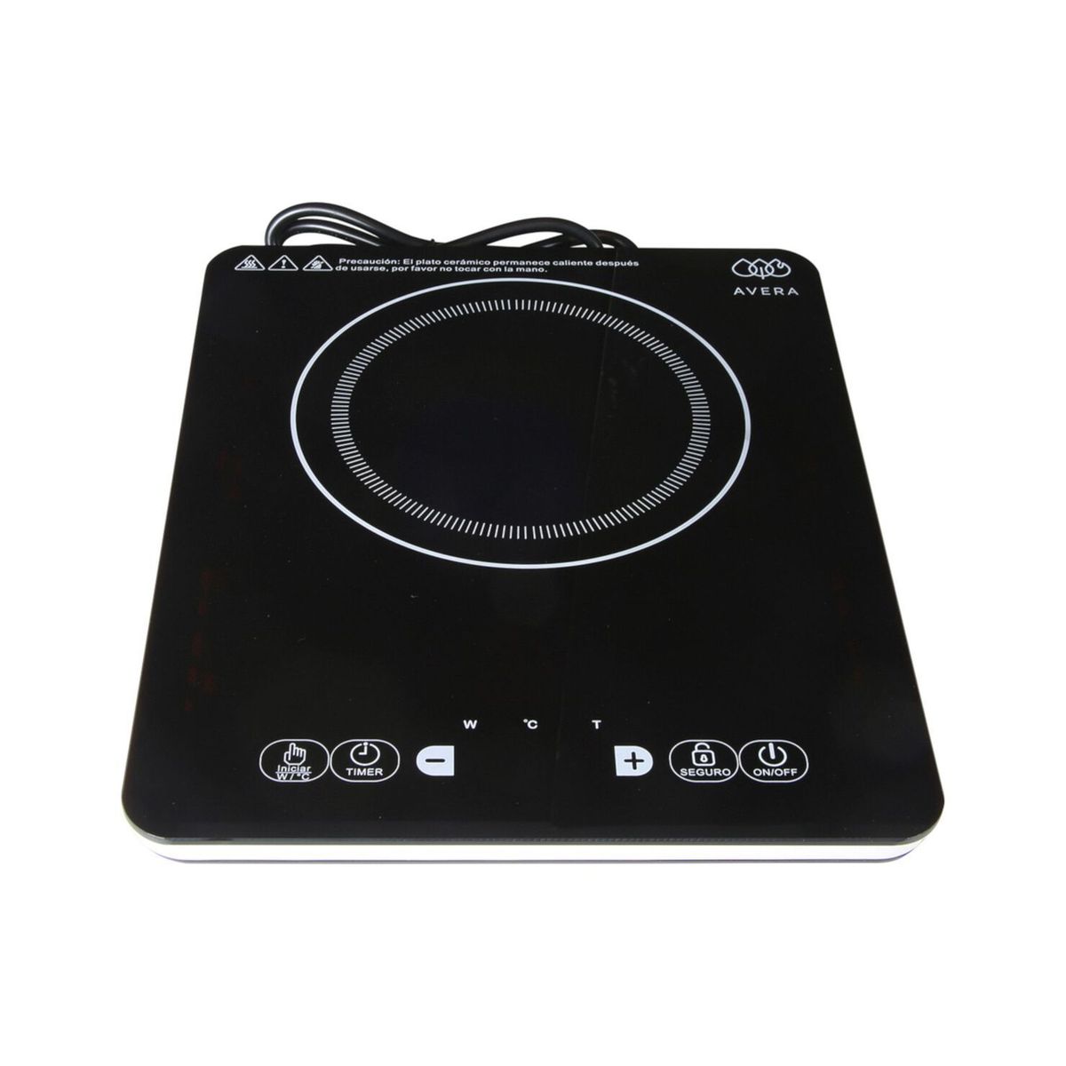AVERA - Estufa de inducción avera eléctrica digital portátil 1 puesto – negro