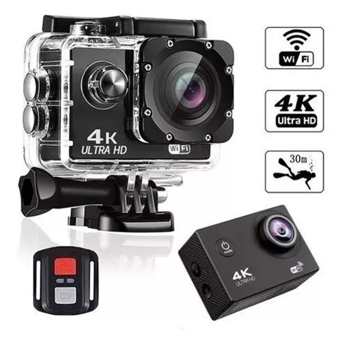 ONE PIXEL - Cámara De Acción Deportiva Wifi Full Hd 4K Sumergible