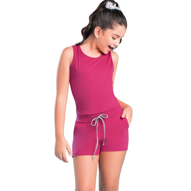 MARKETING PERSONAL - Enterizo Corto Para Niña Fucsia MP