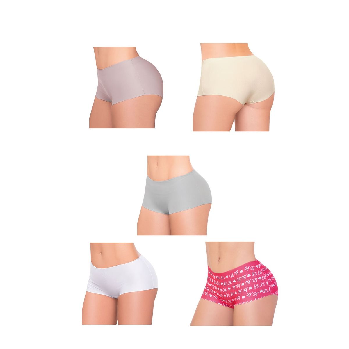 FORMAS INTIMAS - Cachetero Paq X5 Para Mujer Multicolor FI