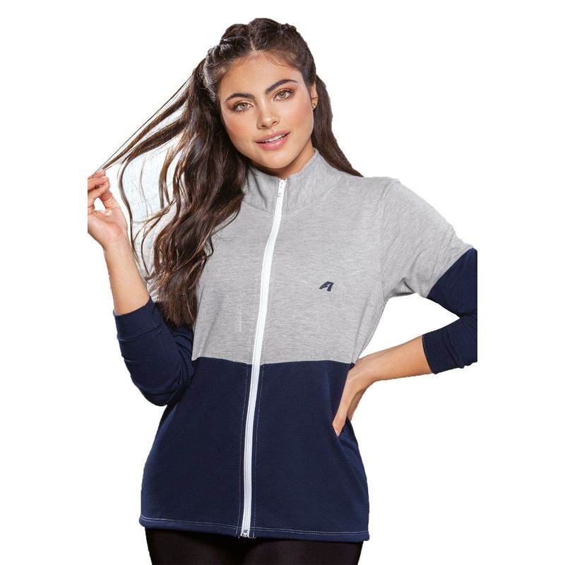 MARKETING PERSONAL - Chaqueta Adulto Gris Jaspe/Azul Navy Mp 75726