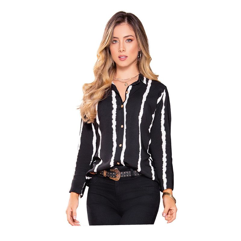 MARKETING PERSONAL - Camisa Para Mujer Azul Tie Tye Rayas MP