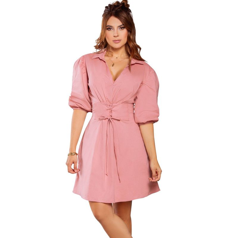 ATYPICAL - Vestido Corto Para Mujer Palo De Rosa Oscuro ATYPICAL