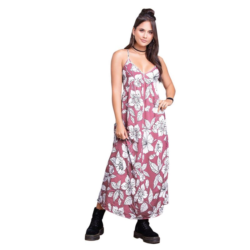 ATYPICAL - Vestido Largo Rosado-Blanco Atypical 70737