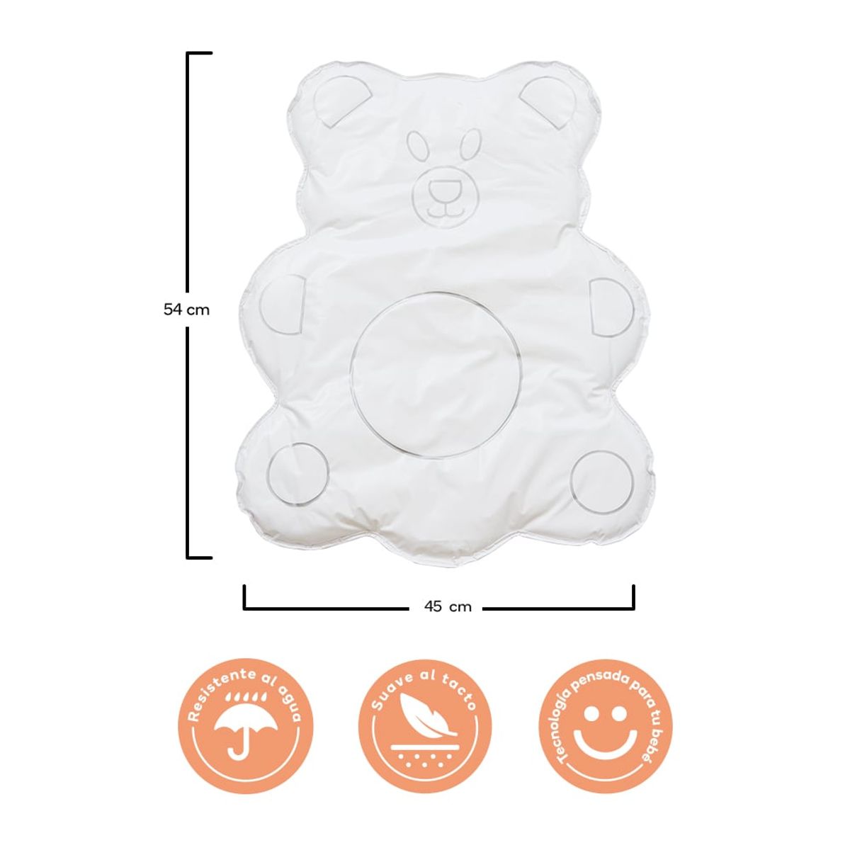 TORAL - Cambiador de bebes portátil  en forma de oso toral blanco