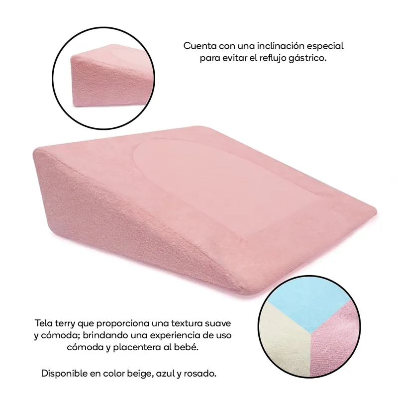 TORAL - Almohada antireflujo para bebés toral rosado