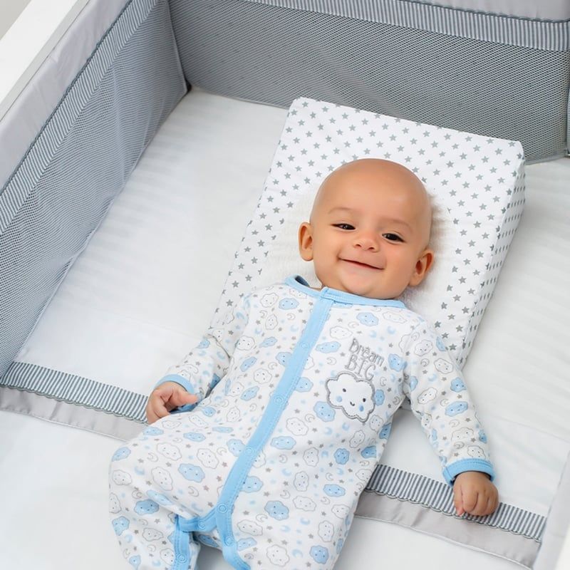NUBBA - Almohada antireflujo para bebés toral blanca