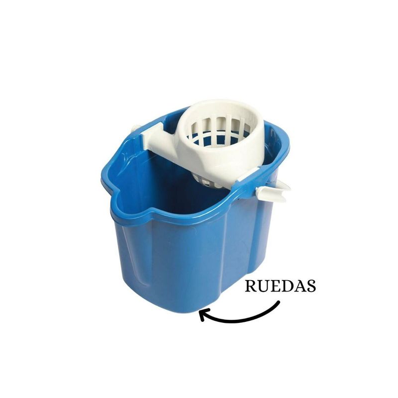BUHOGAR - Balde 12 lts escurridor trapero con ruedas