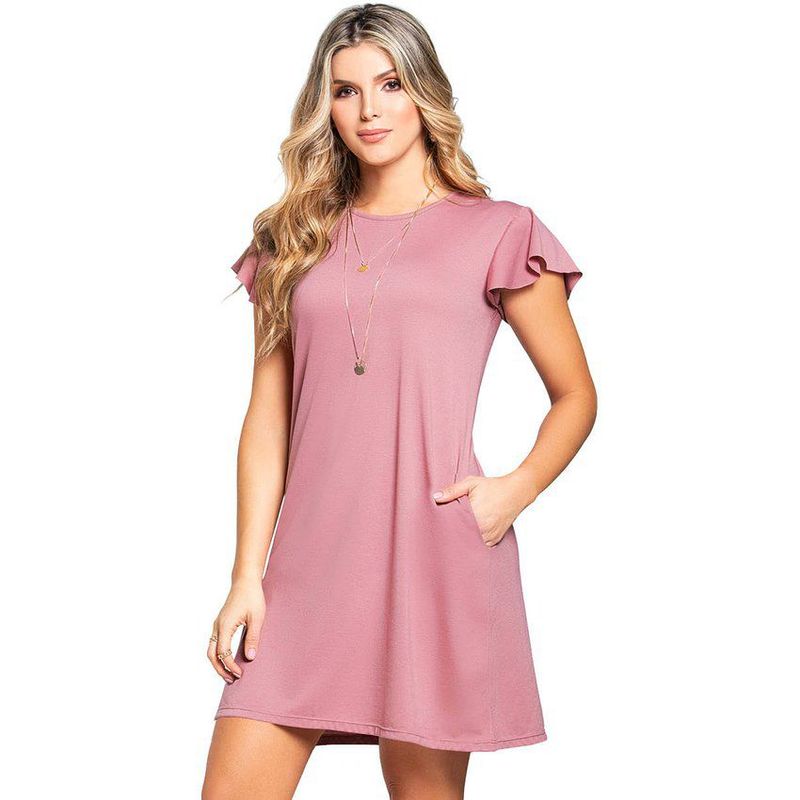 MARKETING PERSONAL - Vestido Corto Para Mujer Palo De Rosa Oscuro MP
