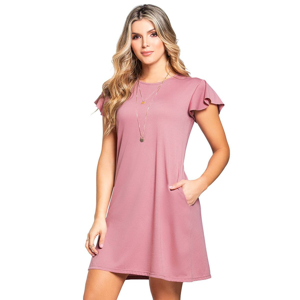 MARKETING PERSONAL - Vestido Corto Para Mujer Palo De Rosa Oscuro MP