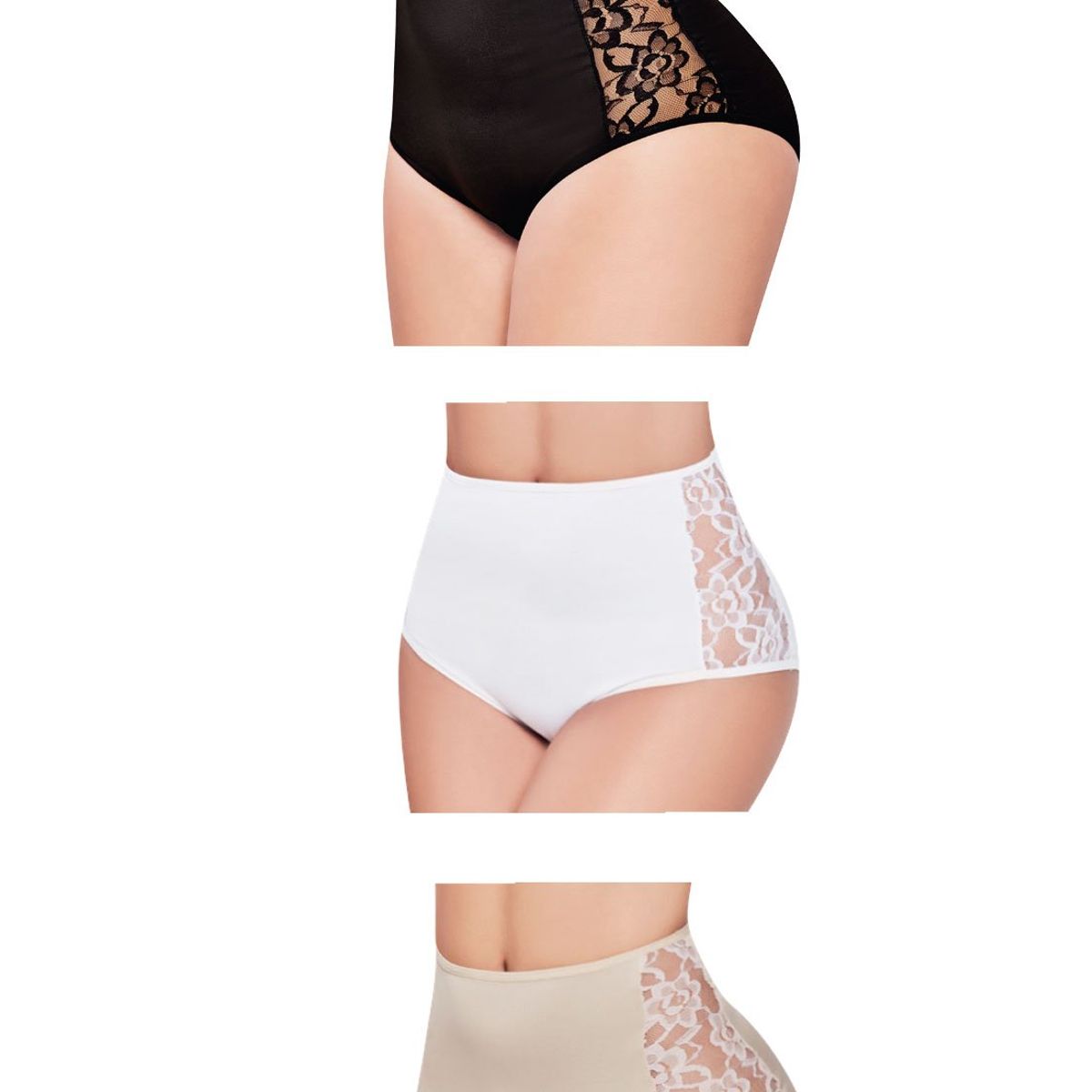 FORMAS INTIMAS - Panty Set X3 Blanco-Beige-Negro FI 47009