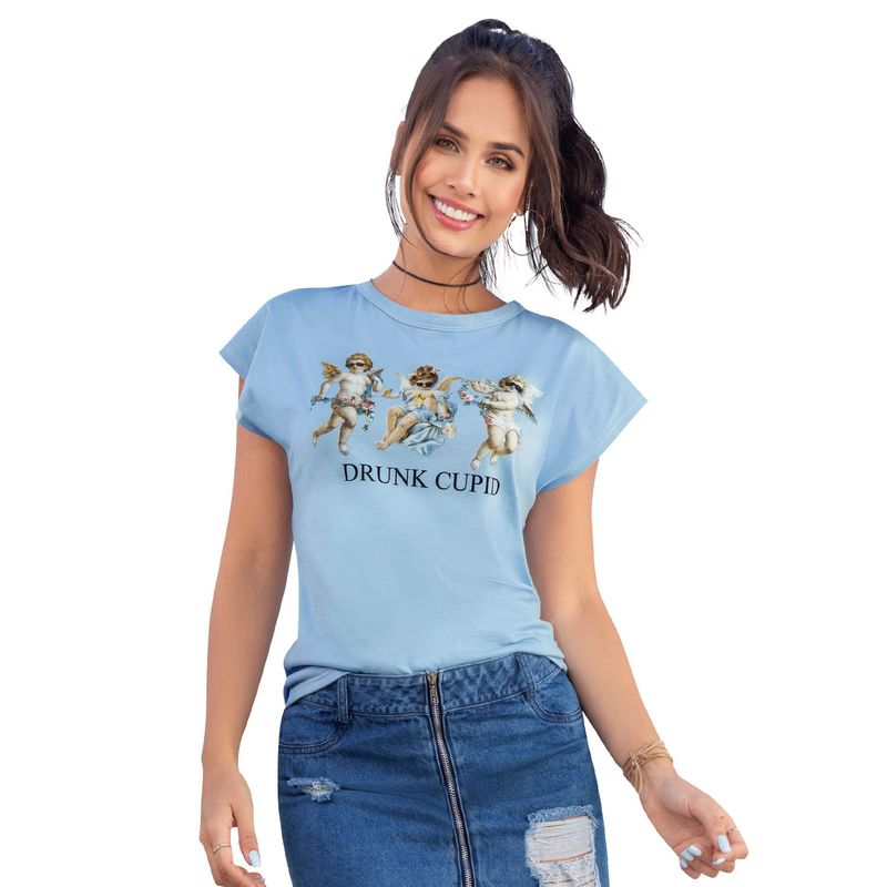 ATYPICAL - Camiseta Para Mujer Azul Claro ATYPICAL