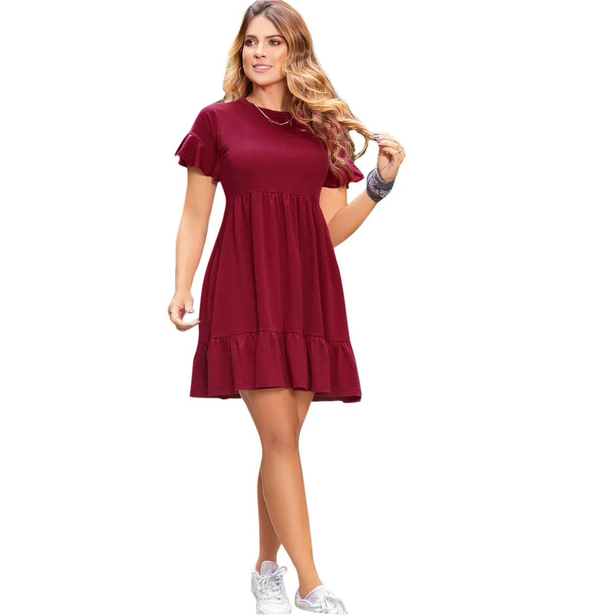 ATYPICAL - Vestido Corto Para Mujer Vinotinto ATYPICAL
