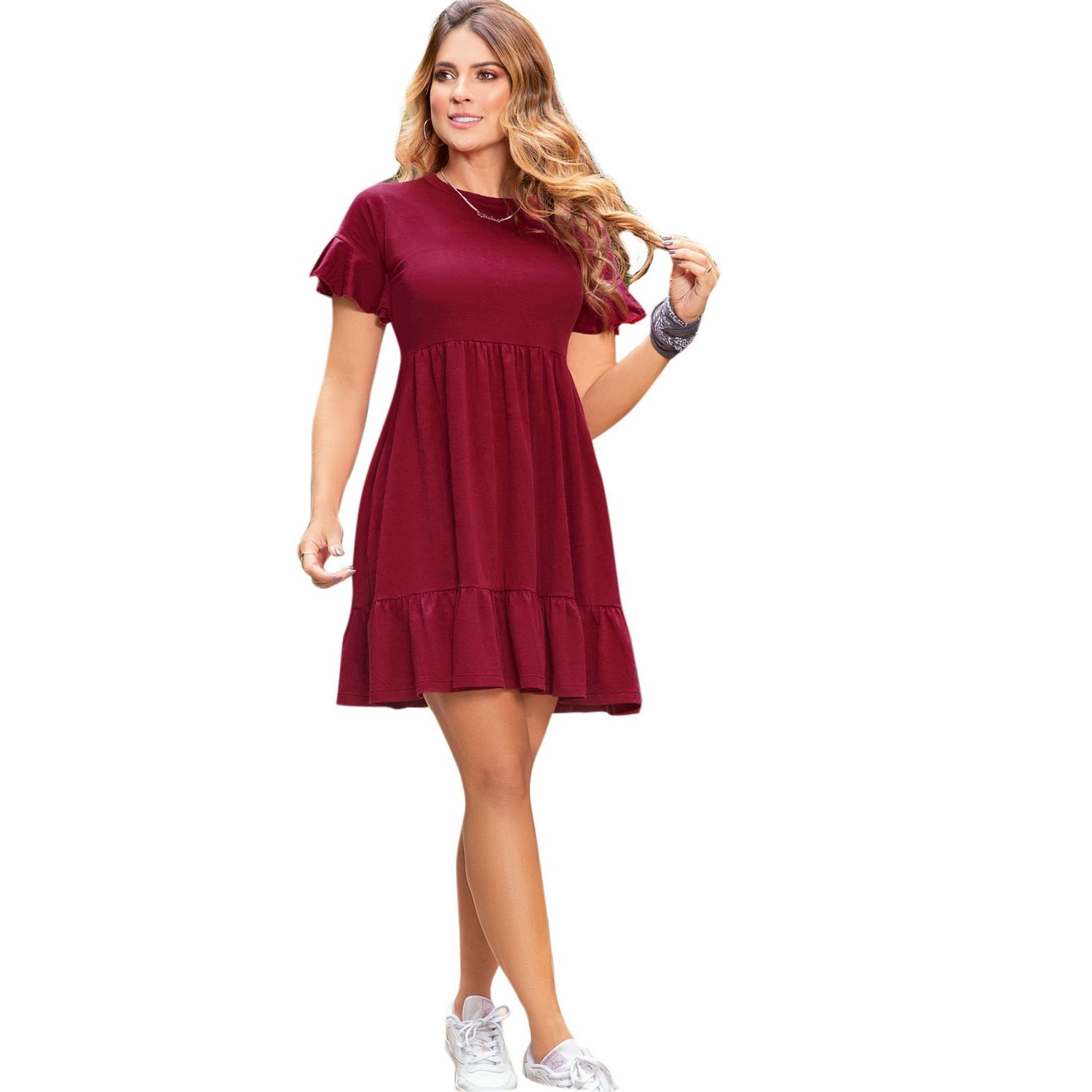 Vestido Corto Para Mujer Vinotinto ATYPICAL ATYPICAL - Main Image