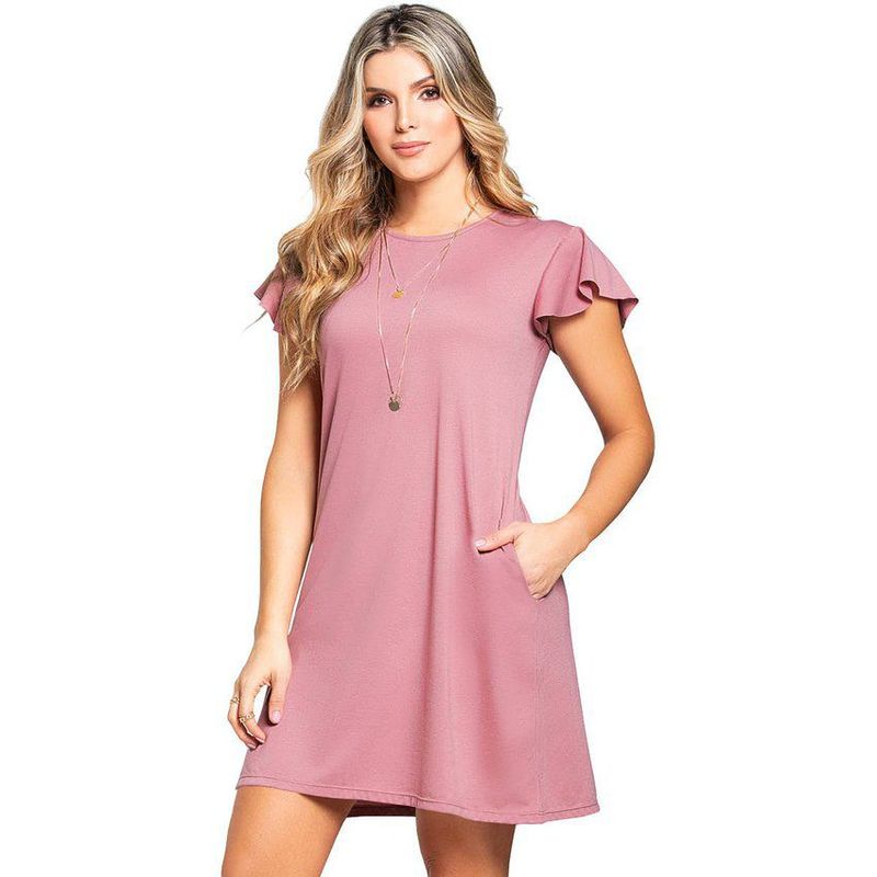 MARKETING PERSONAL - Vestido Corto Para Mujer Palo De Rosa Oscuro MP