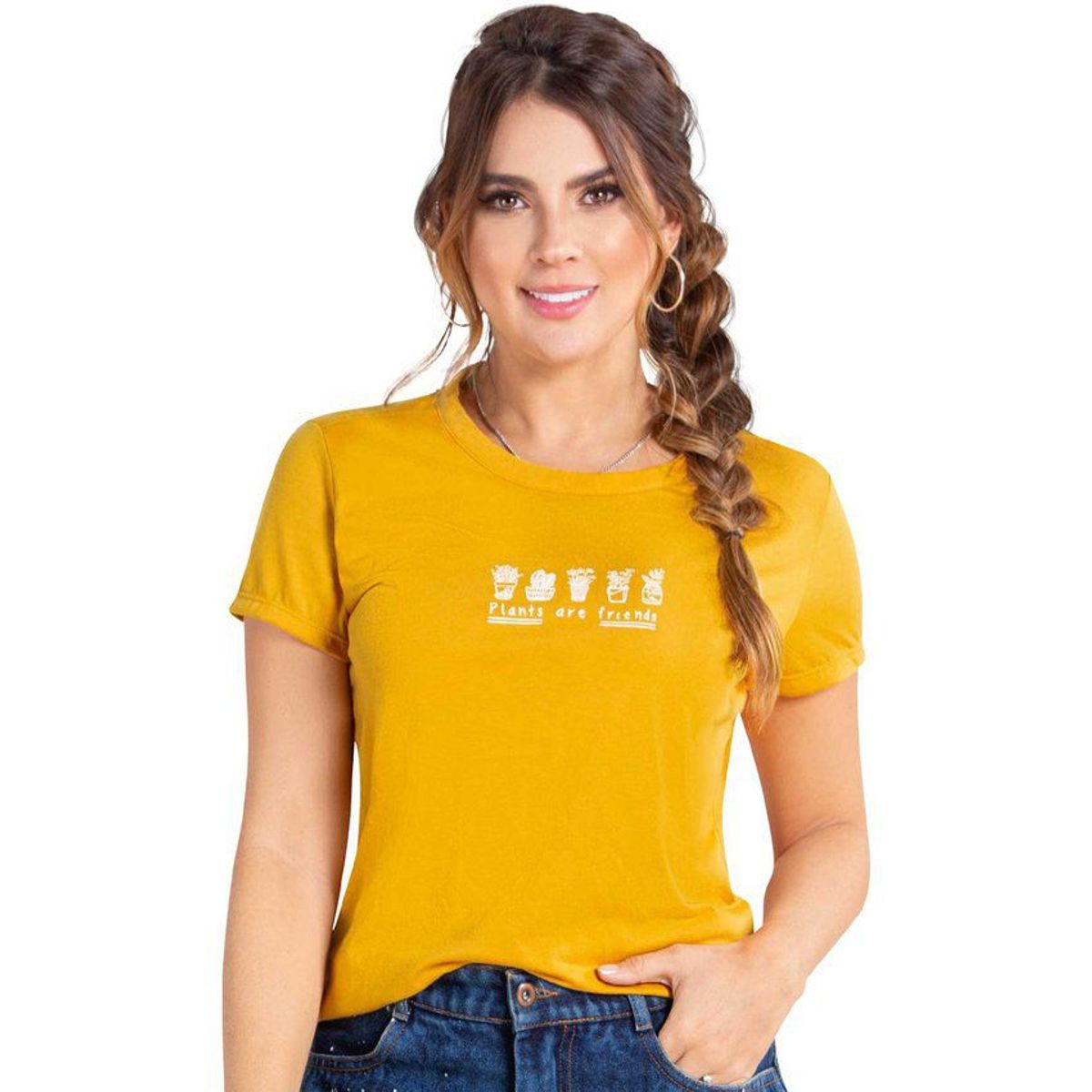 ATYPICAL - Camiseta Para Mujer Mostaza Atypical