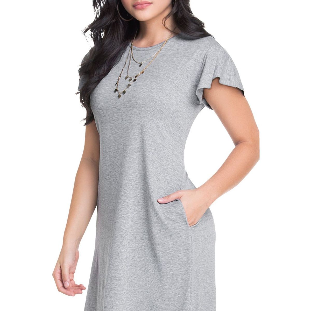 MARKETING PERSONAL - Vestido Corto Para Mujer Gris Jaspe MP