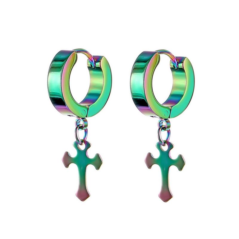 DAYOSHOP - Aretes Candonga Cruz Acero