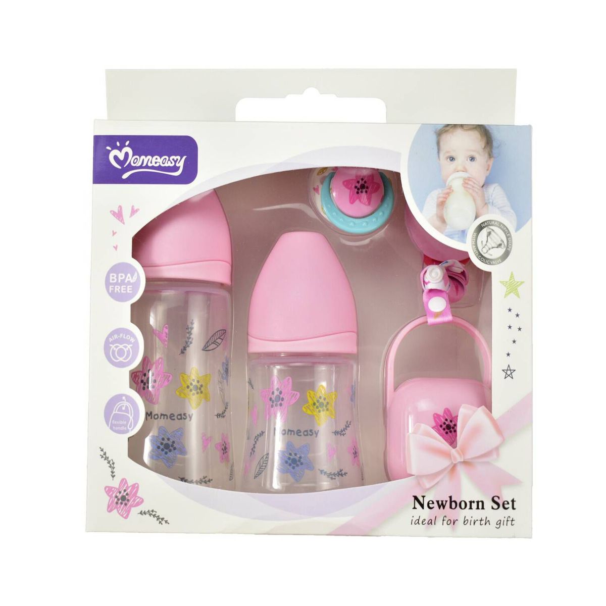 MUNDO BEBE - Set kit de teteros anticolicos para bebé niña