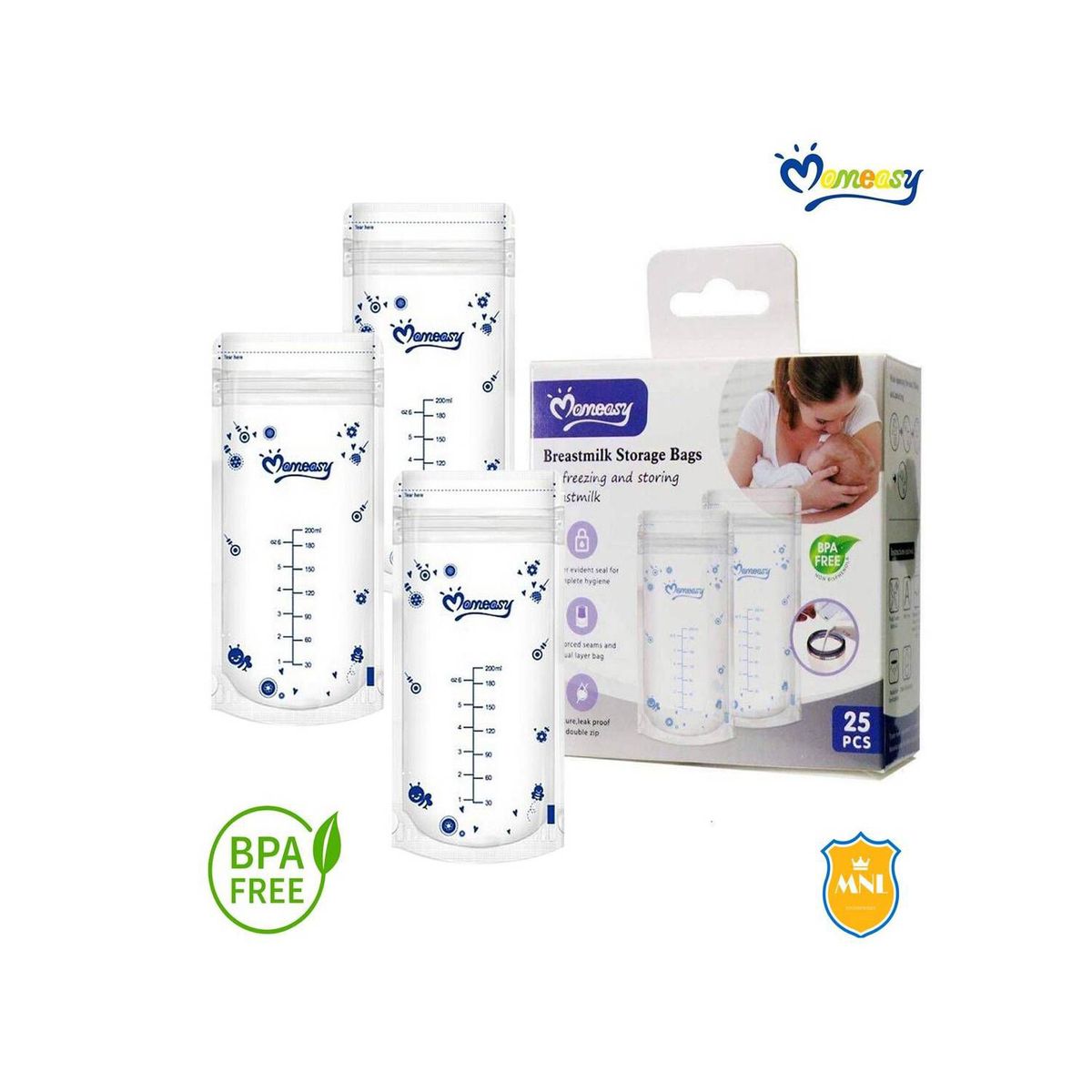 MUNDO BEBE - Bolsas recolectoras de leche materna para bebé x 25 unidades