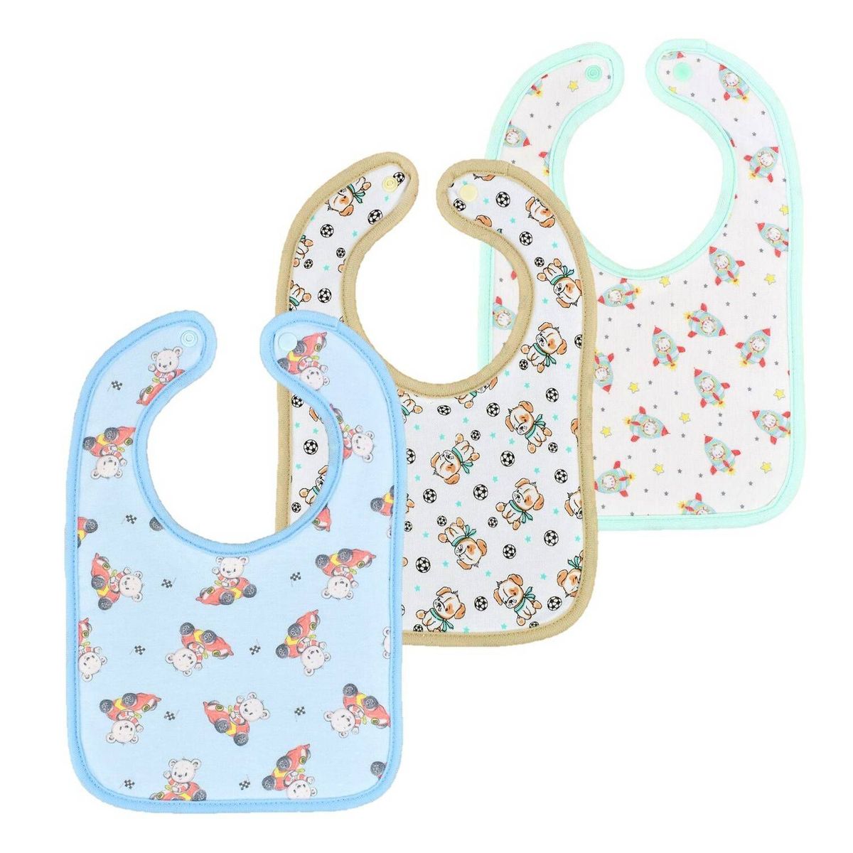 MUNDO BEBE - Baberos bebé set x3 trio toalla algodón