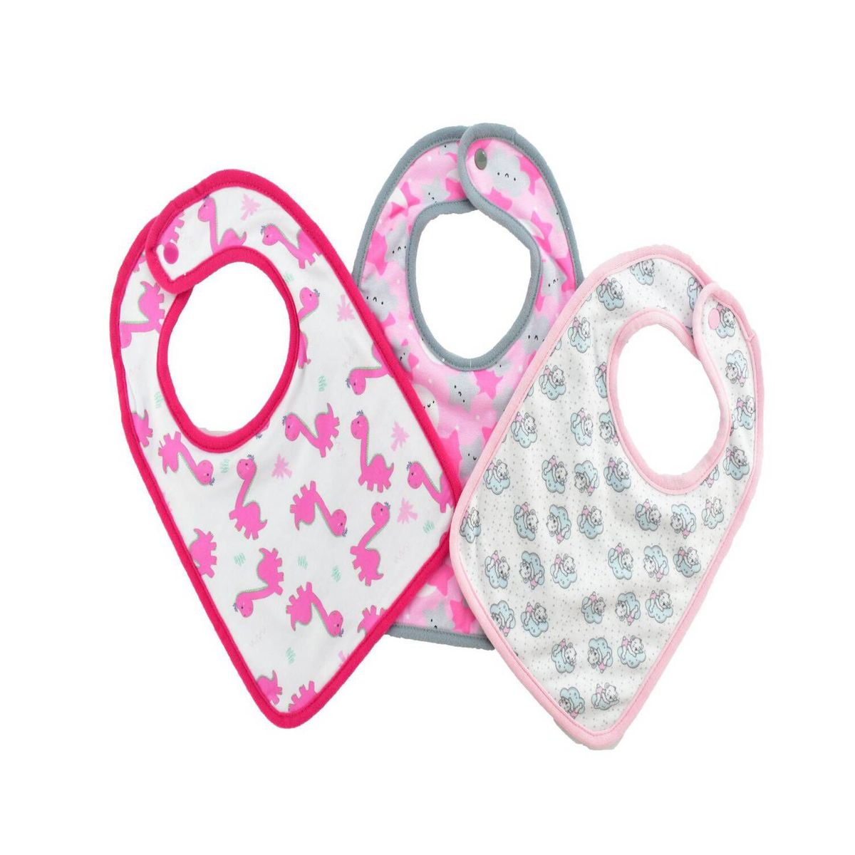 MUNDO BEBE - Baberos bebé set x3 estampados toalla