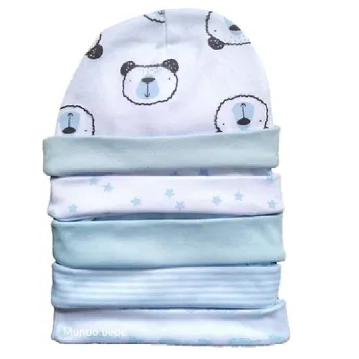 MUNDO BEBE - GORROS PARA BEBE AZUL NIÑO X5