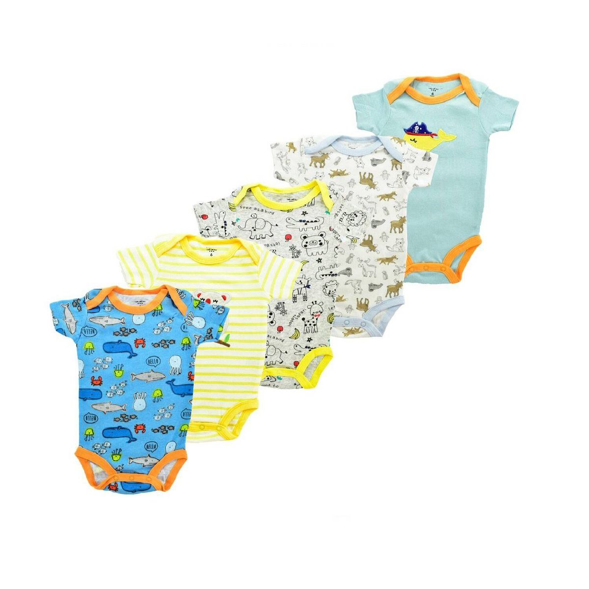 MUNDO BEBE - Bodies body Mamelucos para bebe niño x5 unid bebé.