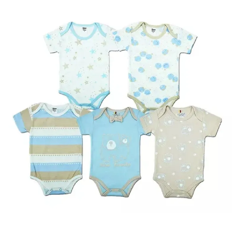 MUNDO BEBE - Mamelucos Bebé Set Body x5 Ñiño Gris Corbatín