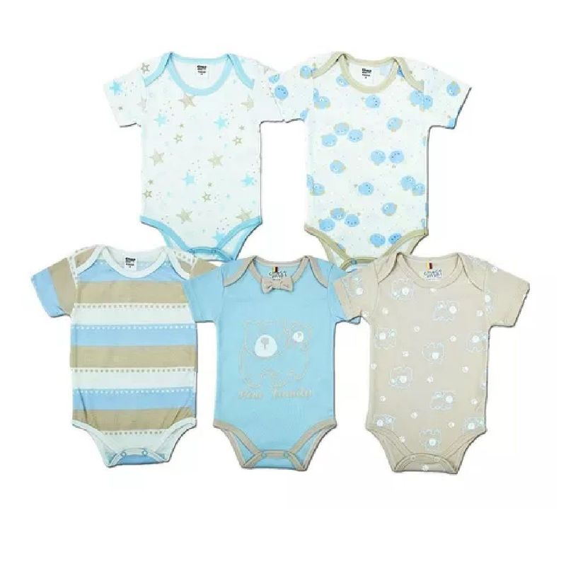 MUNDO BEBE - Mamelucos Bebé Set Body x5 Ñiño Gris Corbatín