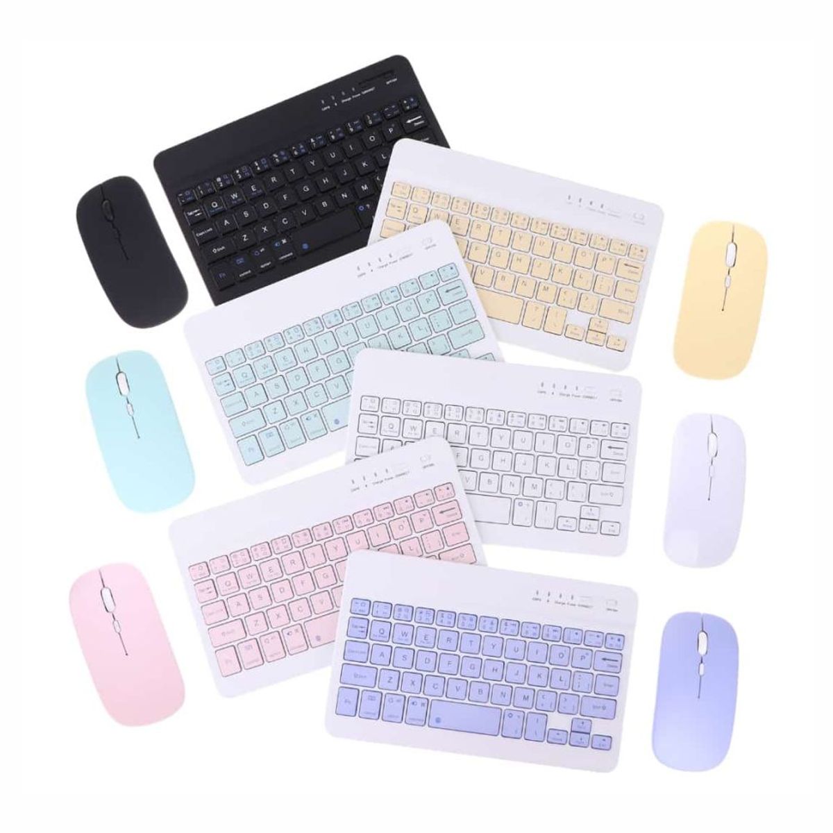 GENERICO - Teclado Bluetooth Recargable Mouse Keyboard Color Rosa