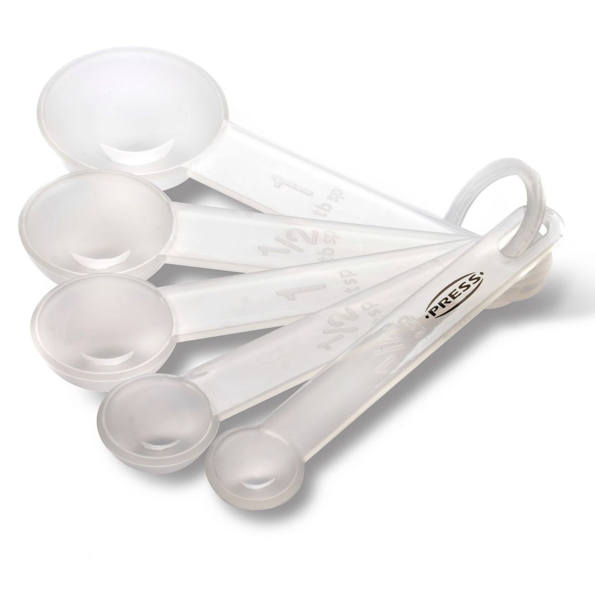 PRESS - Cucharas Plásticas Medidoras Set 5 Und. Cocina PRESS 76821 Traslucido
