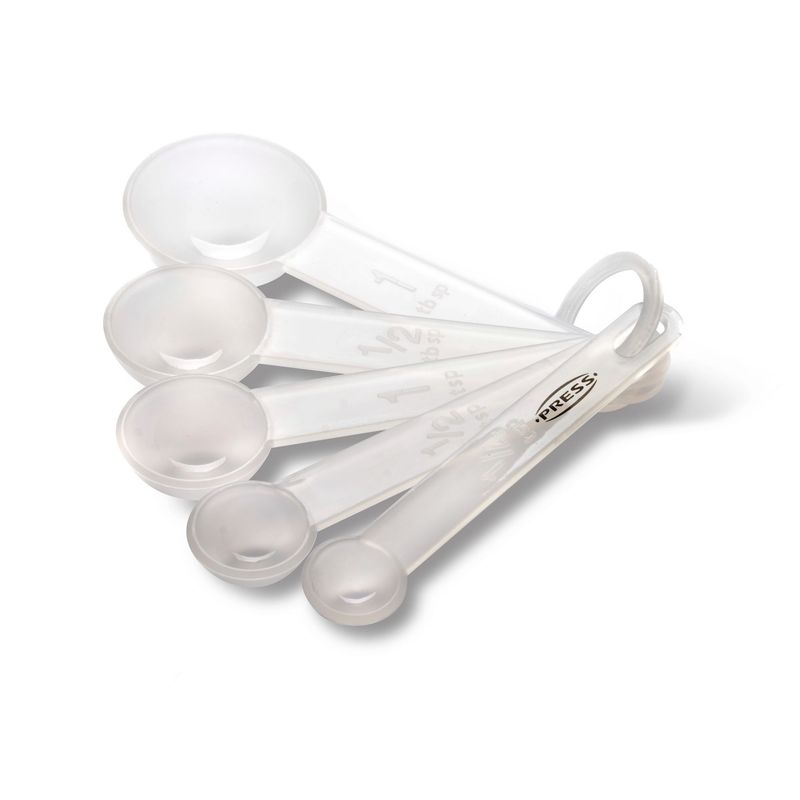 PRESS - Cucharas Plásticas Medidoras Set 5 Und. Cocina PRESS 76821 Traslucido