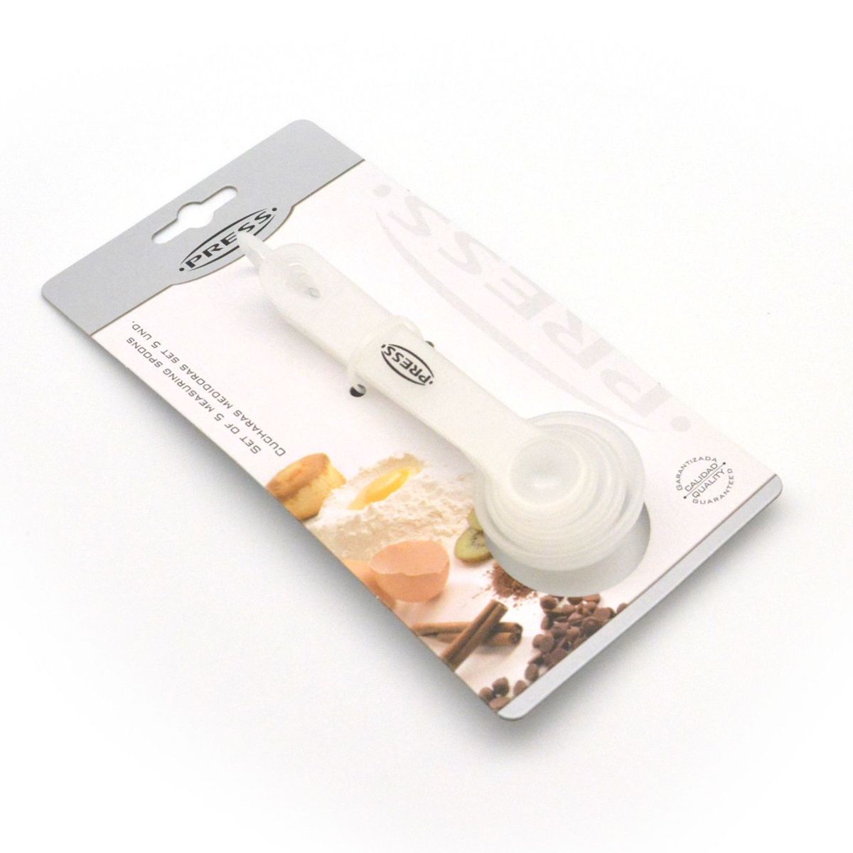 PRESS - Cucharas Plásticas Medidoras Set 5 Und. Cocina PRESS 76821 Traslucido