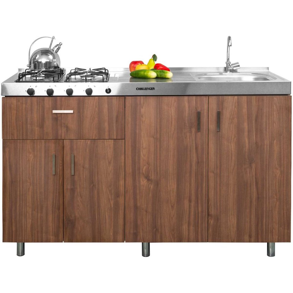 CHALLENGER - Mueble base cocina dark 150 cm 4 puertas challenger