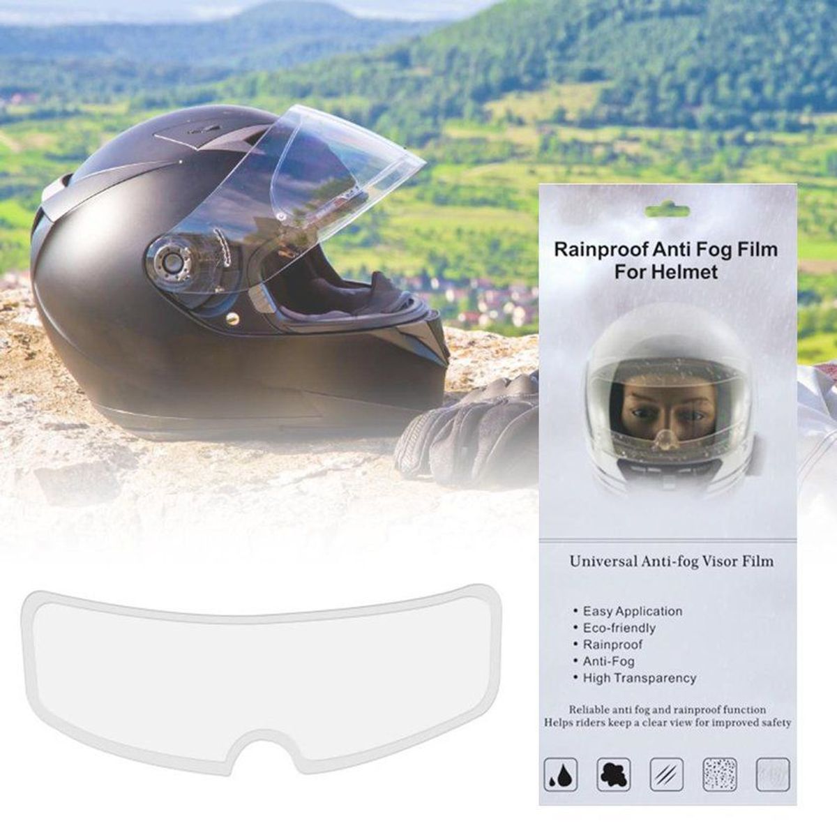ZHOPI CO - Pelicula Protectora De Casco Moto Antiempañante x 2 unidades