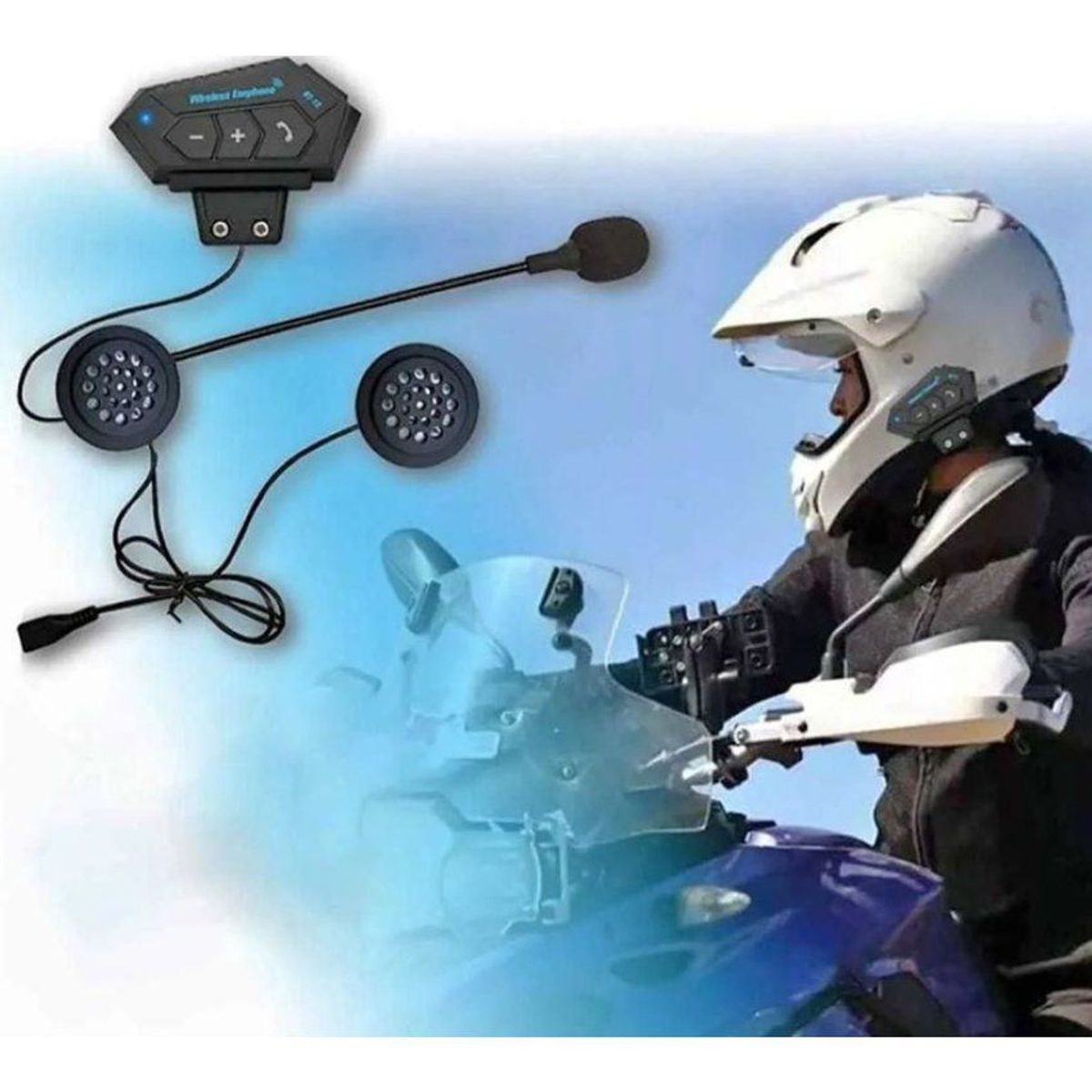 ZHOPI CO - Intercomunicador bt12 auriculares y antiempañante casco moto