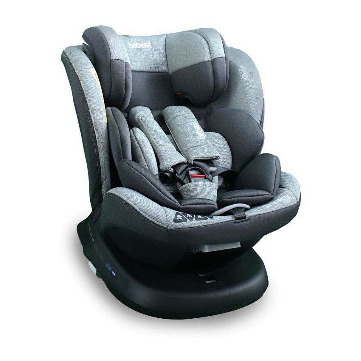 BEBESIT - Sillas para carro bebe  Bebe Supra 360 Isofix Gris Grupo 0-1-2-3.