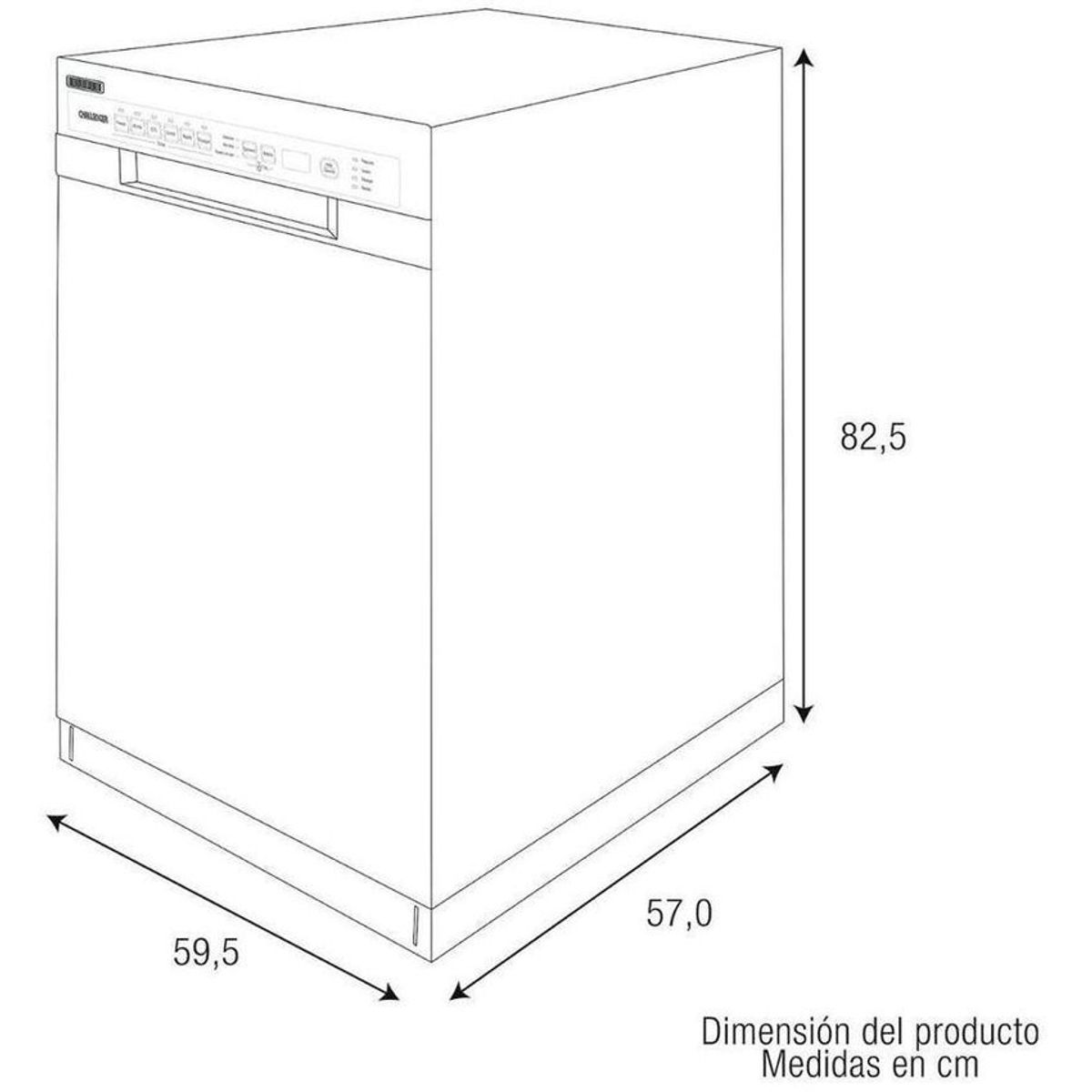 CHALLENGER - Lavavajillas 12 puestos Challenger ref. DW3912 - Gris