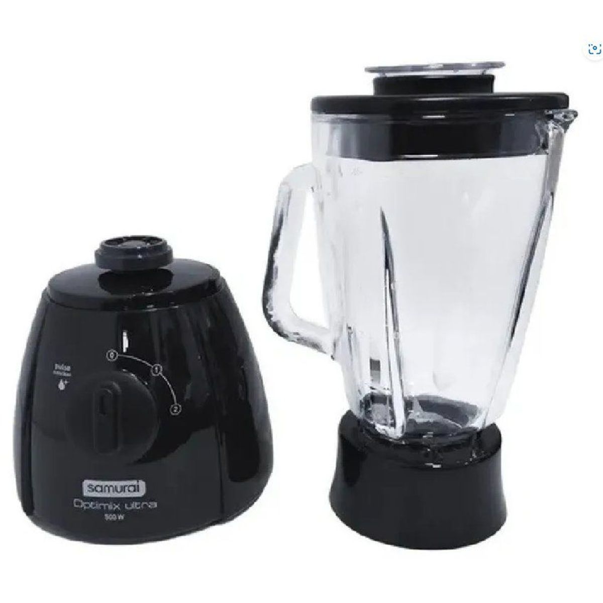 SAMURAI - Licuadora optimix ultra, vaso 1,7 litros, 2velocidades,  500 w. negra