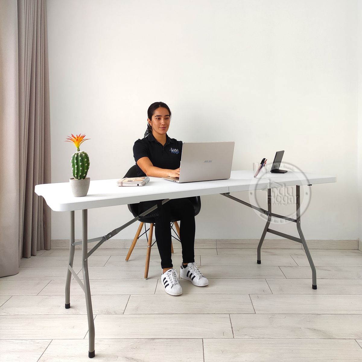 INDUHOGAR - Mesa plegable escritorio banquetera 180x70x74cms marca induhogar