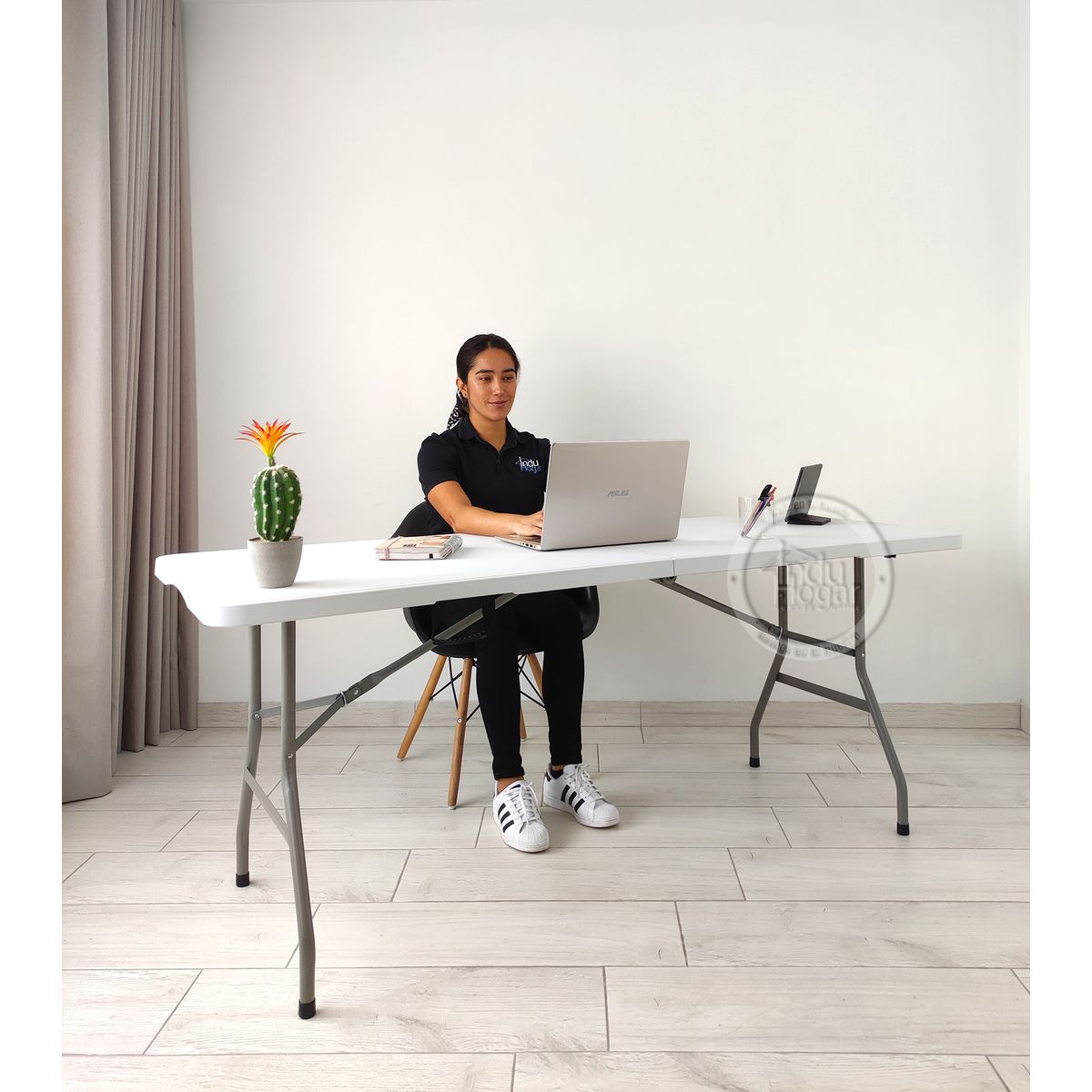 INDUHOGAR - Mesa plegable escritorio banquetera 180x70x74cms marca induhogar