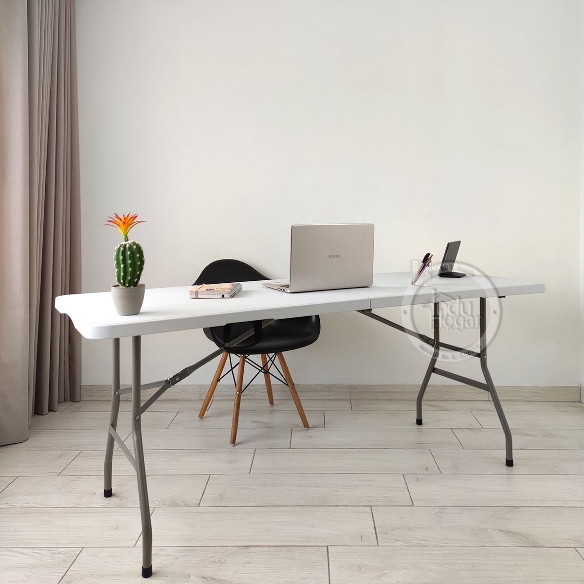 INDUHOGAR - Mesa plegable escritorio banquetera 180x70x74cms marca induhogar