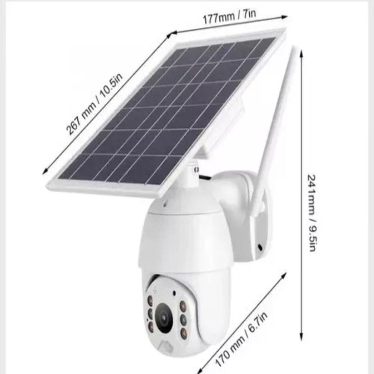 GENERICO - Camara Ip Domo Panel Solar Wifi Robotica Seguridad