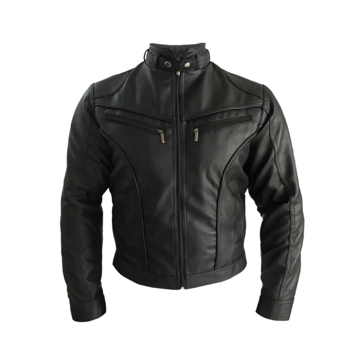 SYK - Chaqueta para hombre hecha en cuero sintético