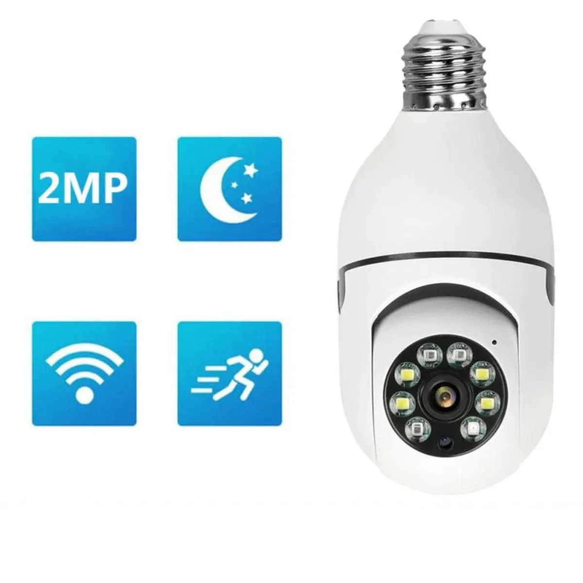 GENERICO - Camara Ip Tipo Bombillo 360º Robotica Wifi Vision Nocturna